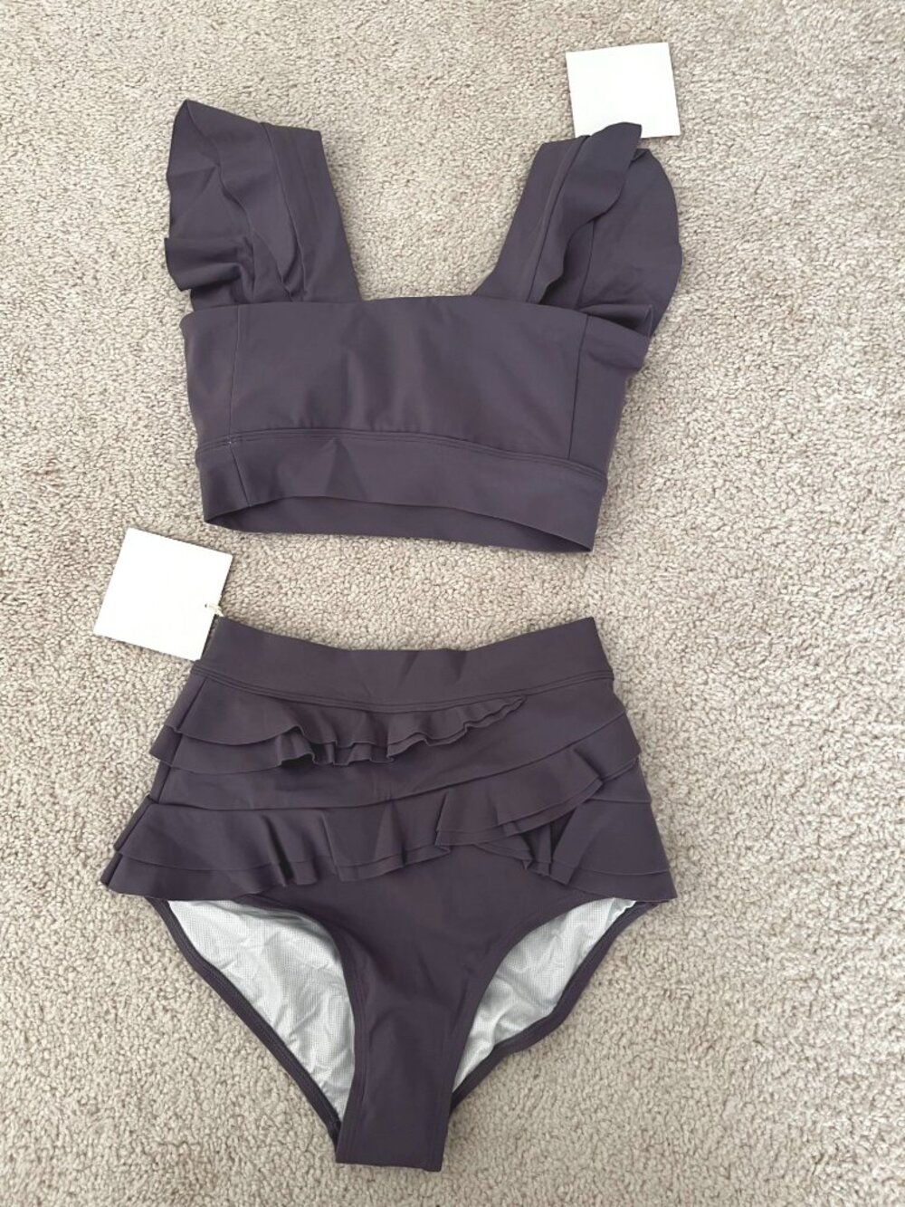 NWT Visual Mood SERENA RUFFLED BIKINI SET - LAVENDER size XS S - Picture 9 of 15